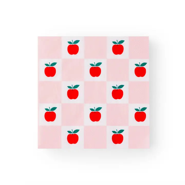 Apple & Pink Checker Large Napkins