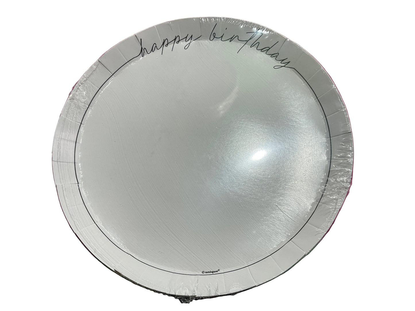 Script birthday paper dinne plate