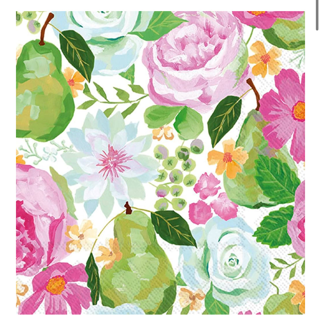 Flowers and Pears Lunch Napkin