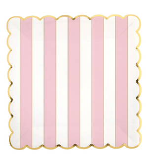 Foil Scallop Plate-Pink Gold and White 8ct