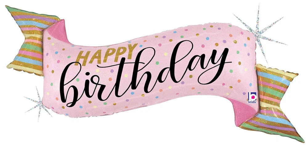 Pastel Birthday Banner Balloon