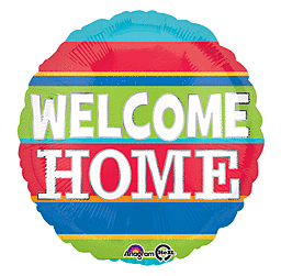 Welcome Home Strips Balloon
