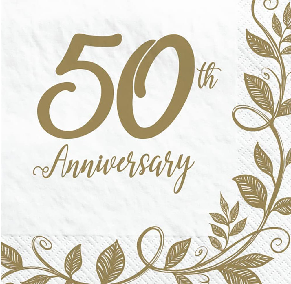 Happy 50th Anniversary Cocktail Napkin
