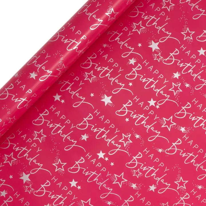 Hot Pink Happy Birthday Wrap