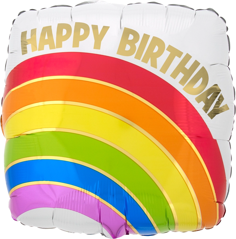 Birthday Gold Rainbow Balloon