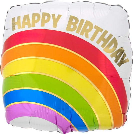 Birthday Gold Rainbow Balloon