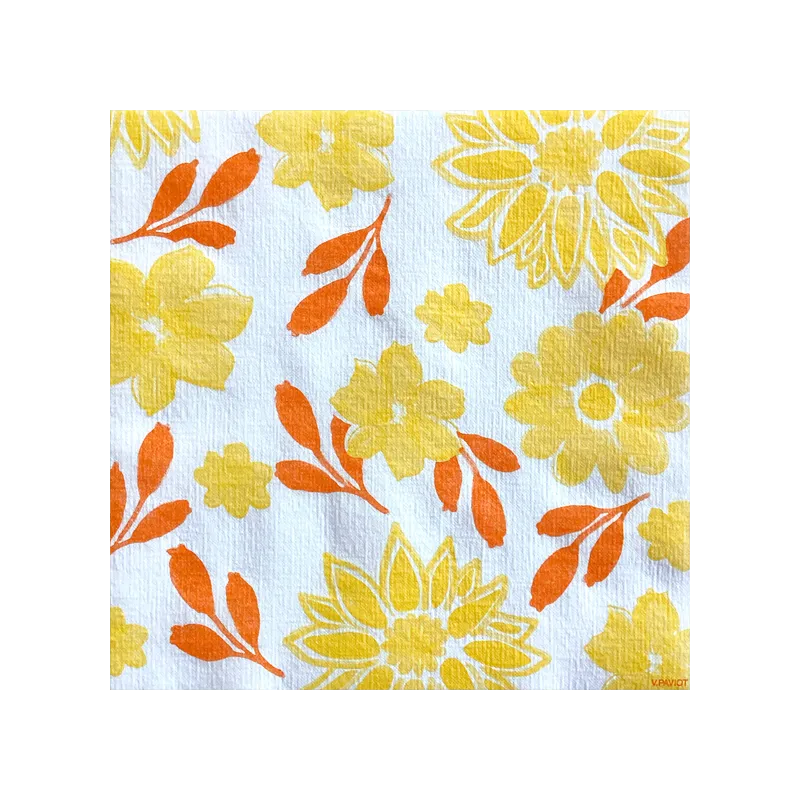 Paviot Maxi Fleur Jaune Dinner Napkin