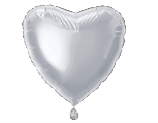 Silver Heart Foil Balloon