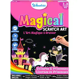 Magical scratch art princess and unicorns