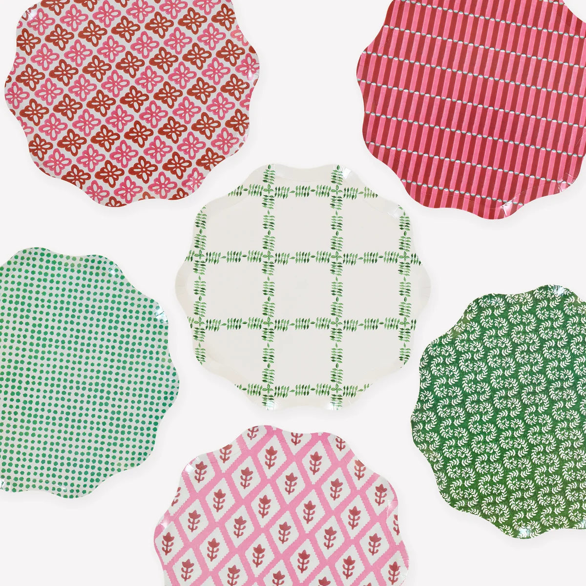 Meri Meri x Molly Mahon Red & Green Small Paper Plates (x 8)