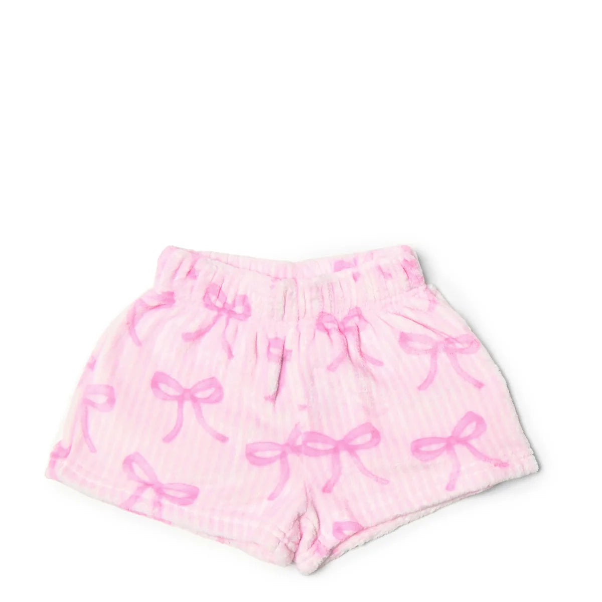 Striped Bow Printed Cozy Pajama Shorts