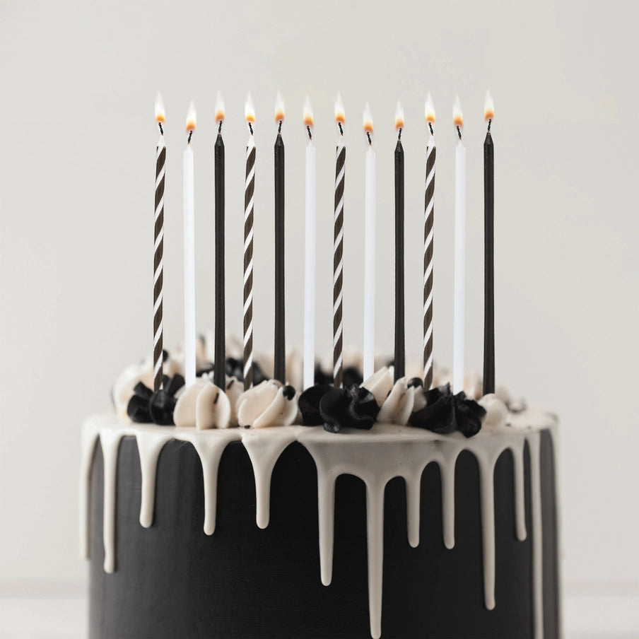 Monochrome Tall Skinny Candles