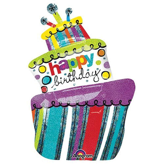 Funky Birthday Cake SuperShape Balloon