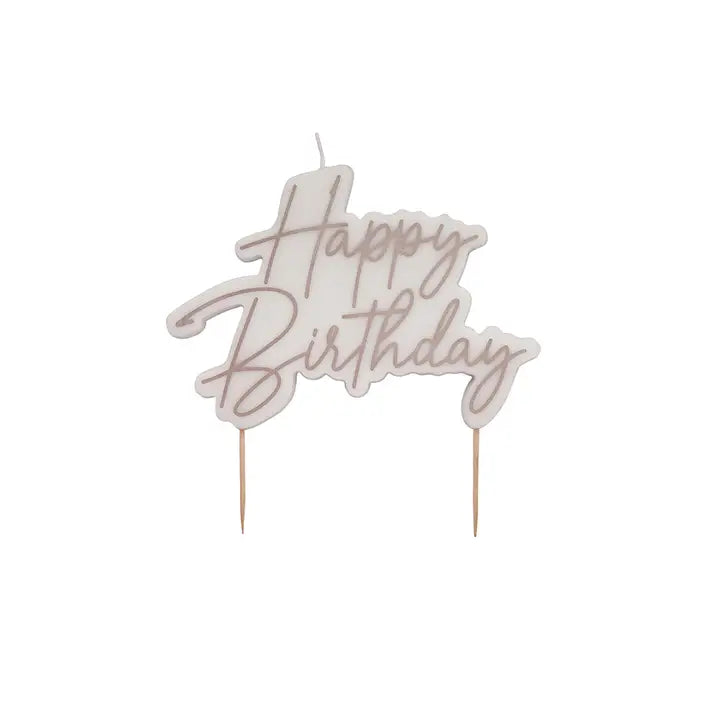 Rose Gold Happy Birthday Wax Candle