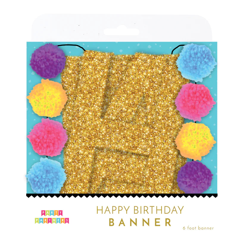 Pom-Pom Happy Birthday Banner