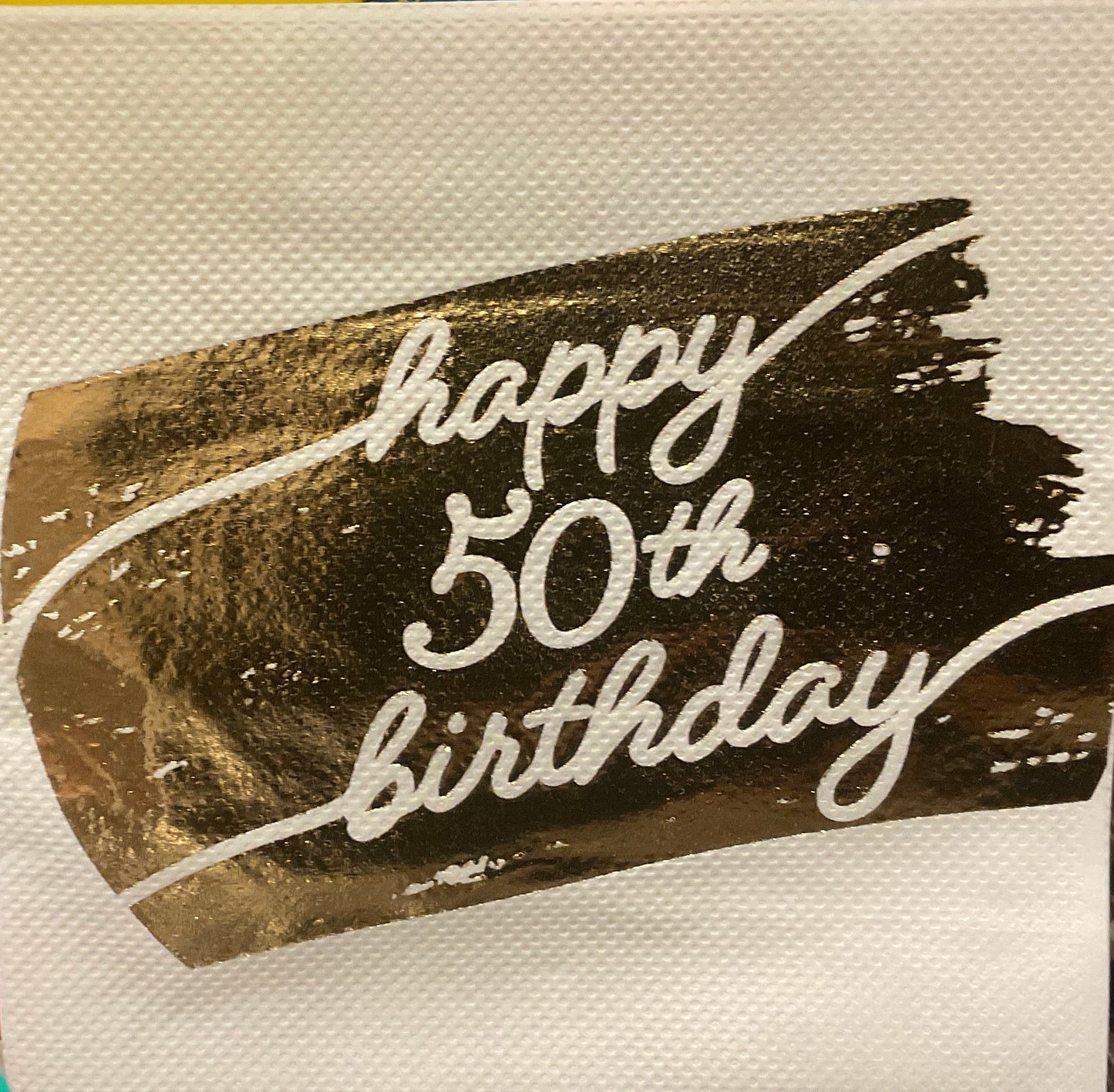 Foil gold 50th birthday lunch napkin