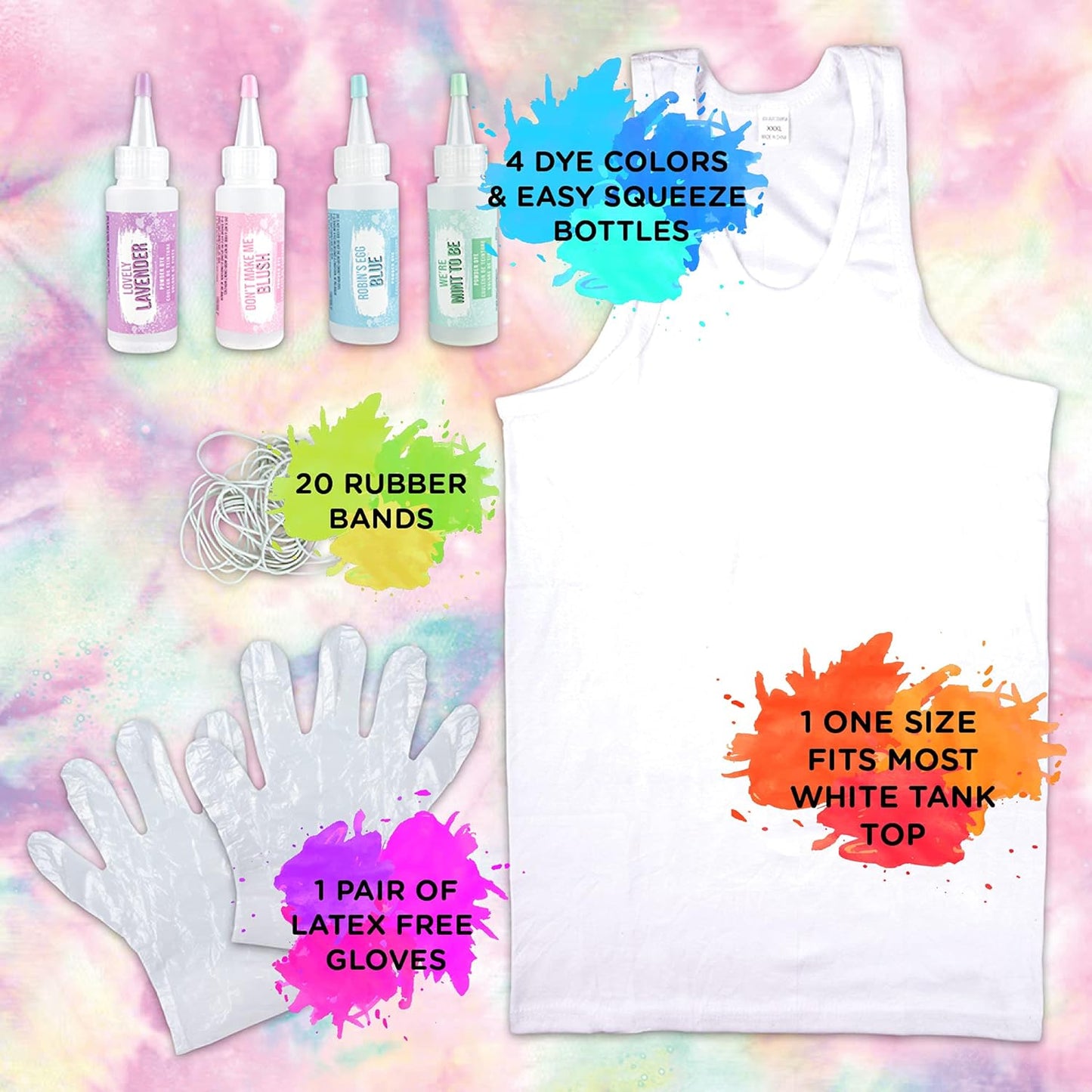 Fashion Angels Pastel Tie Dye Kit - DIY Tank Top Tie Dye Set