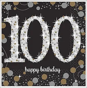 Amscan Sparkling Celebration 100 Beverage Napkins