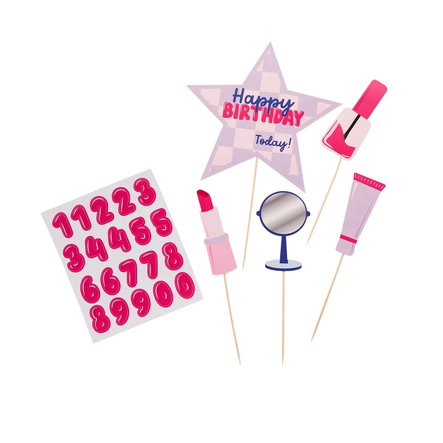 Pamper Party 'Happy Birthday' Card Cake Topper
