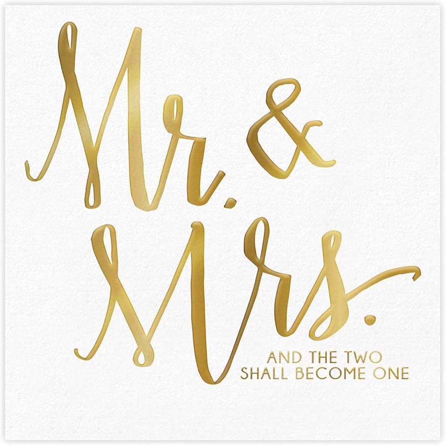 Mr & Mrs Cocktail Napkin