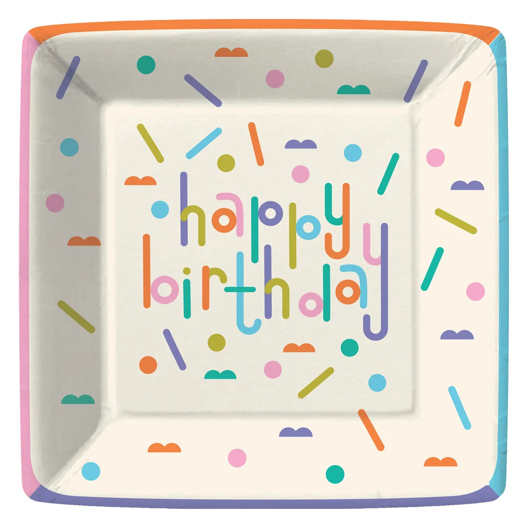 Happy birthday confetti Paper Plates