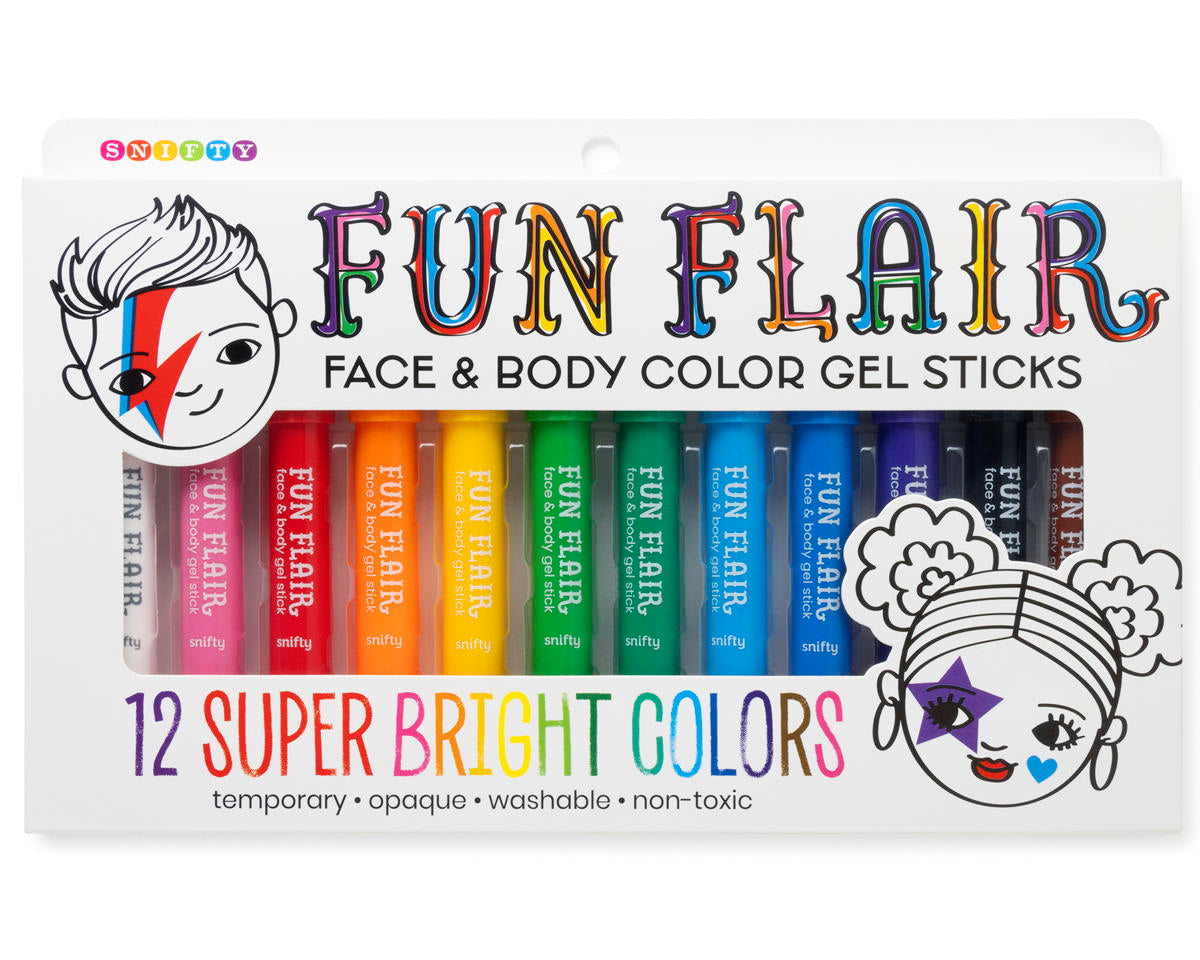 Snifty Pen Fun Flair Face & Body Color Gel Sticks (12)