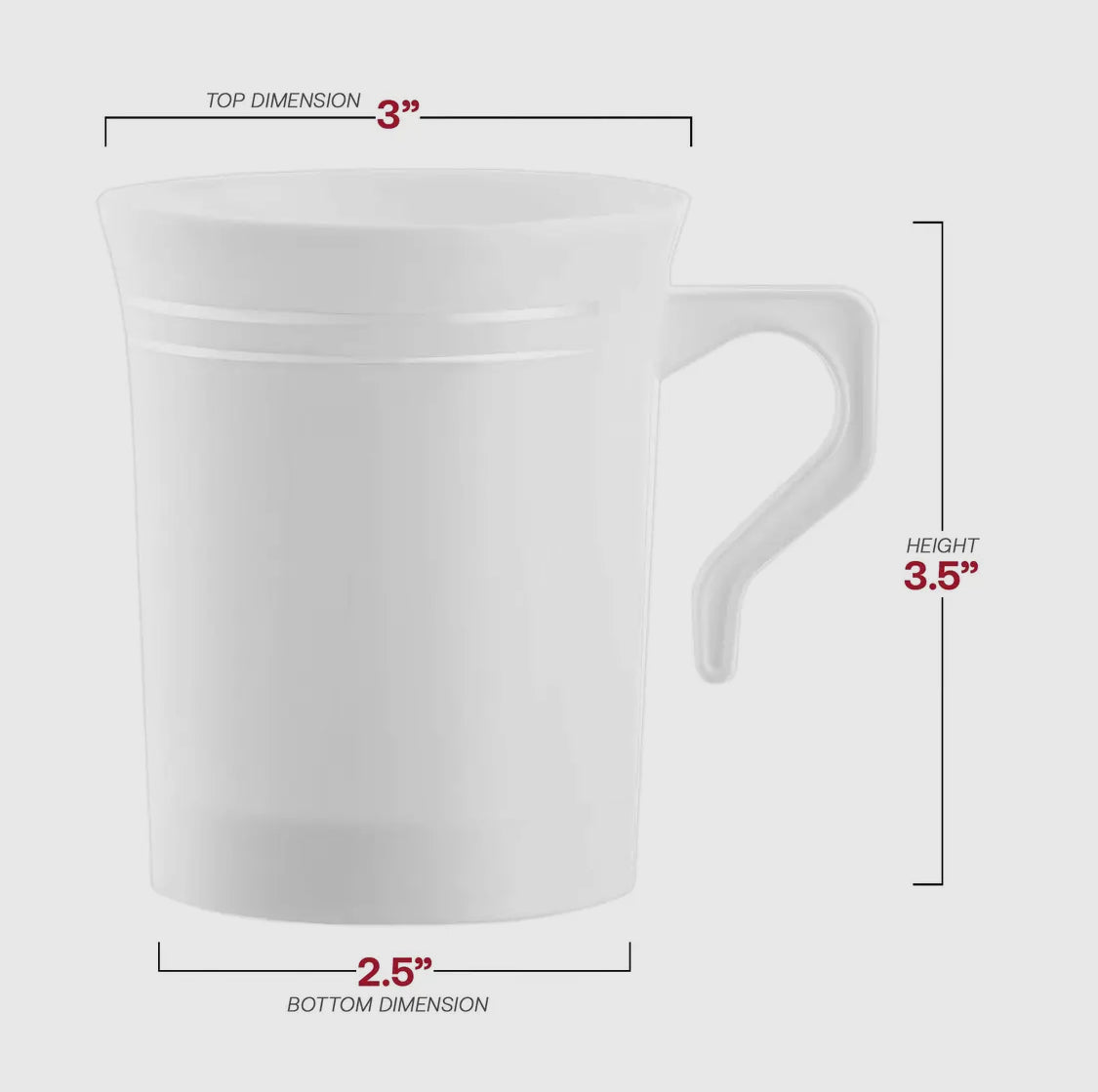 8 once white with Silver trim Coffee cup