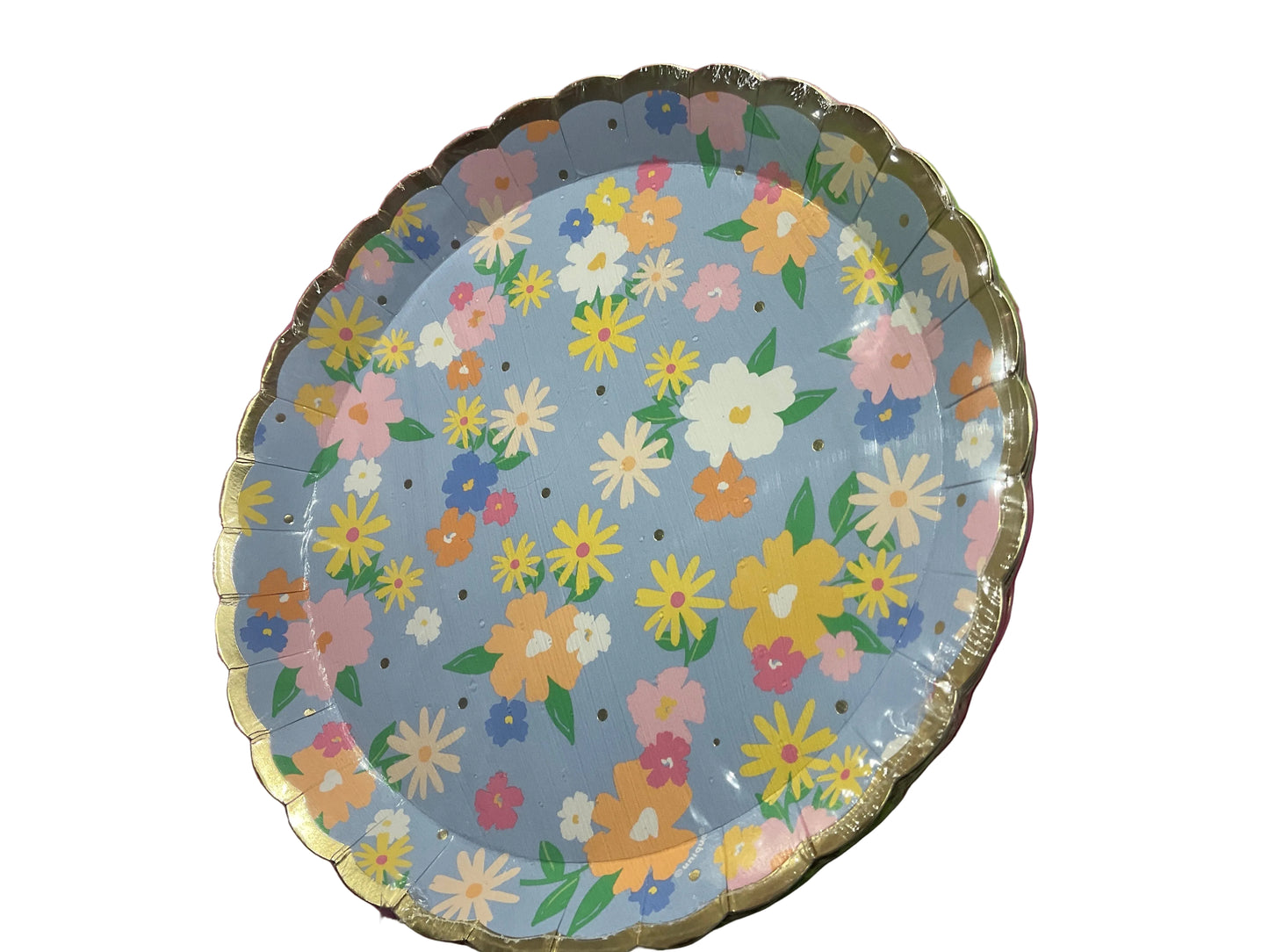 Spring garden dessert paper plate