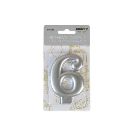 Silver Metallic 6 candle