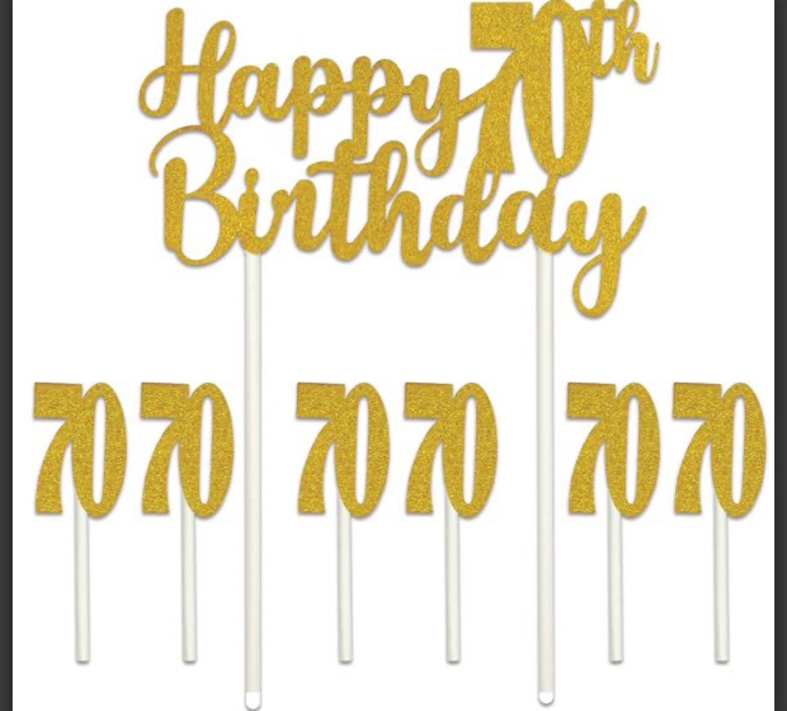 Happy 70th Birthday Cake Topper