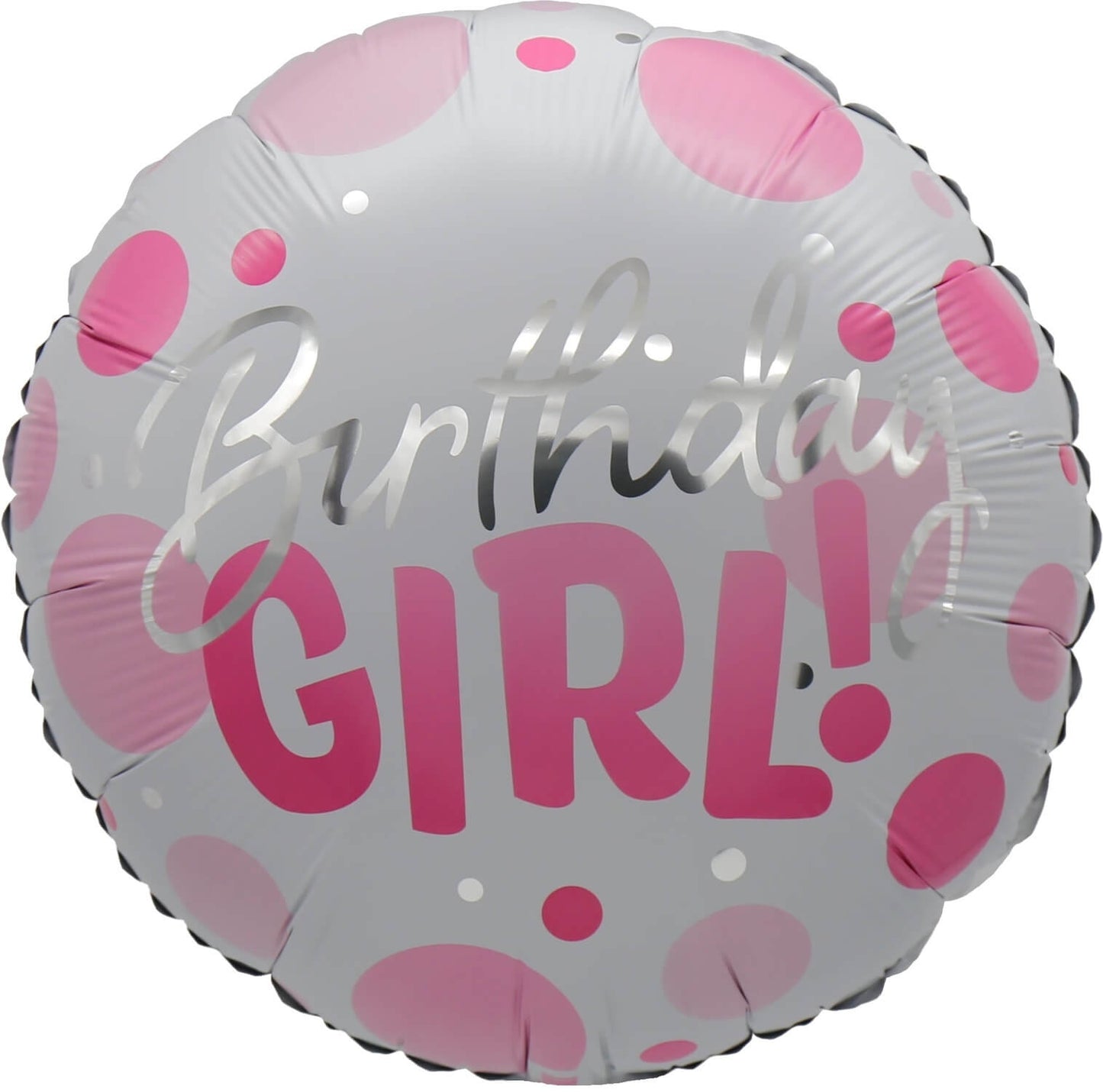 Birthday Girl Pink Dots Foil Balloon