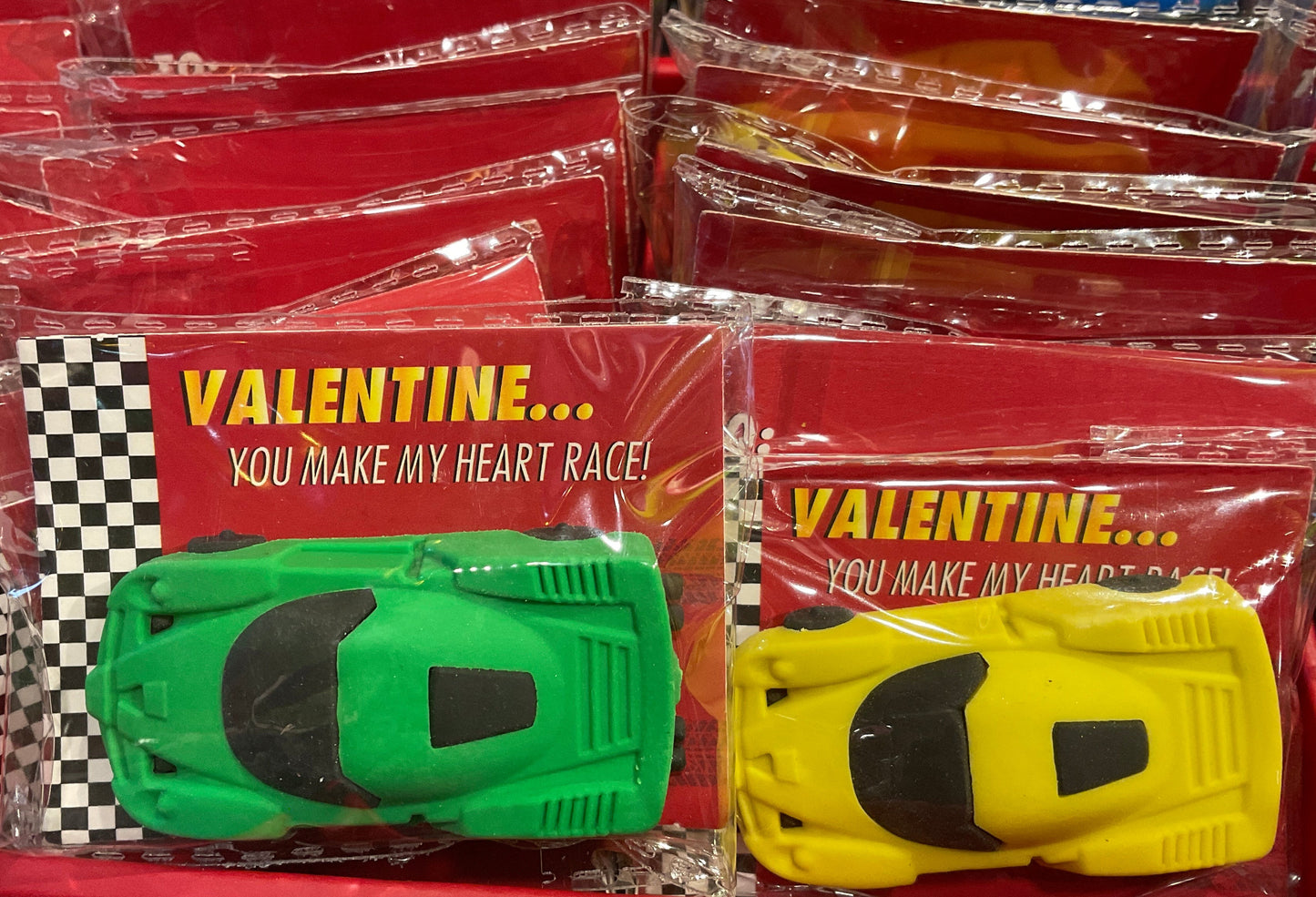 Valentine you make my heart race eraser