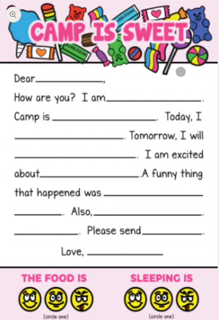 CAMP IS SWEET STATIONERY