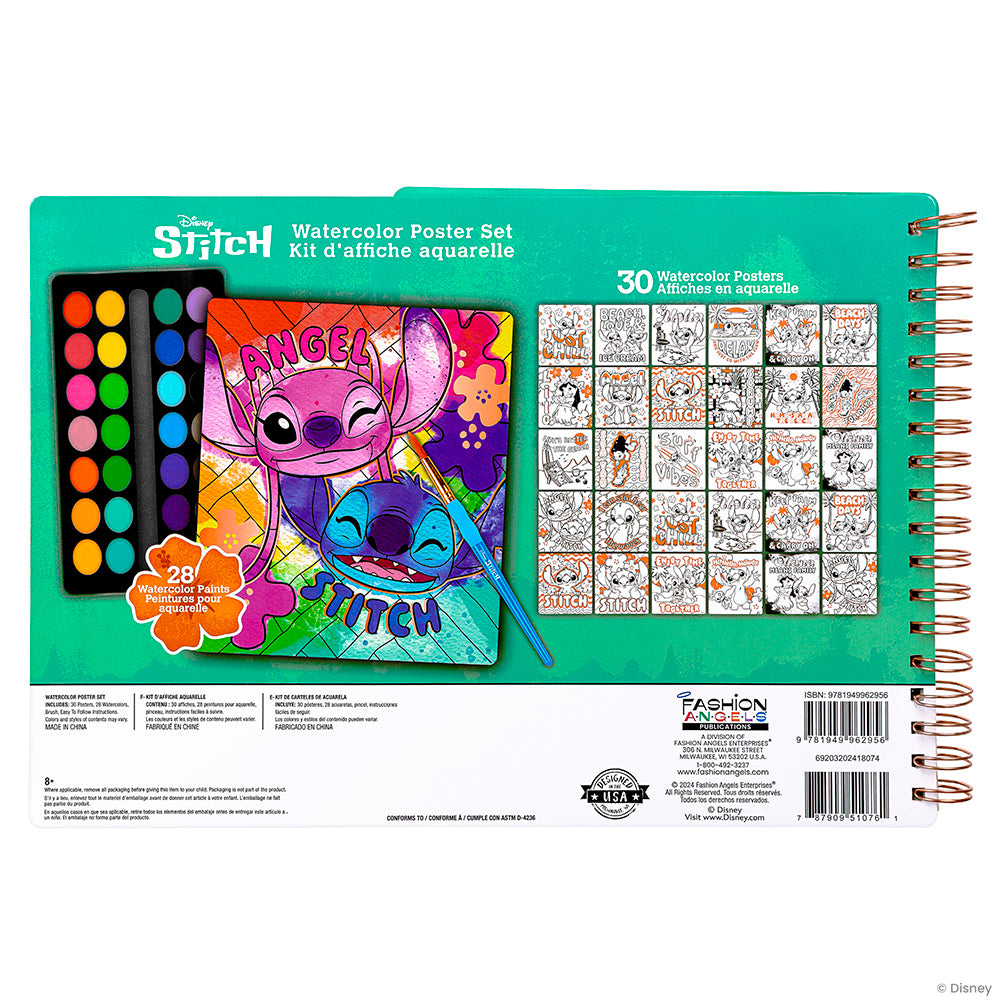 Stitch watercolor poster set
