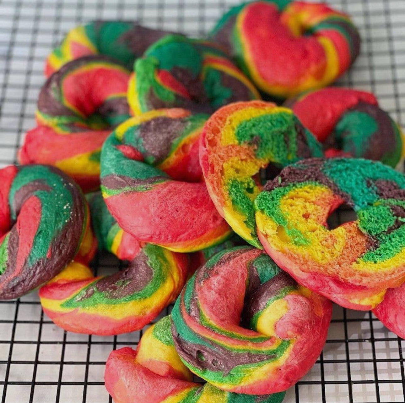 Rainbow bagel making mix