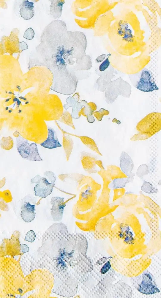 Harman 3-Ply 'Floral' Paper Guest Napkin (Blue)