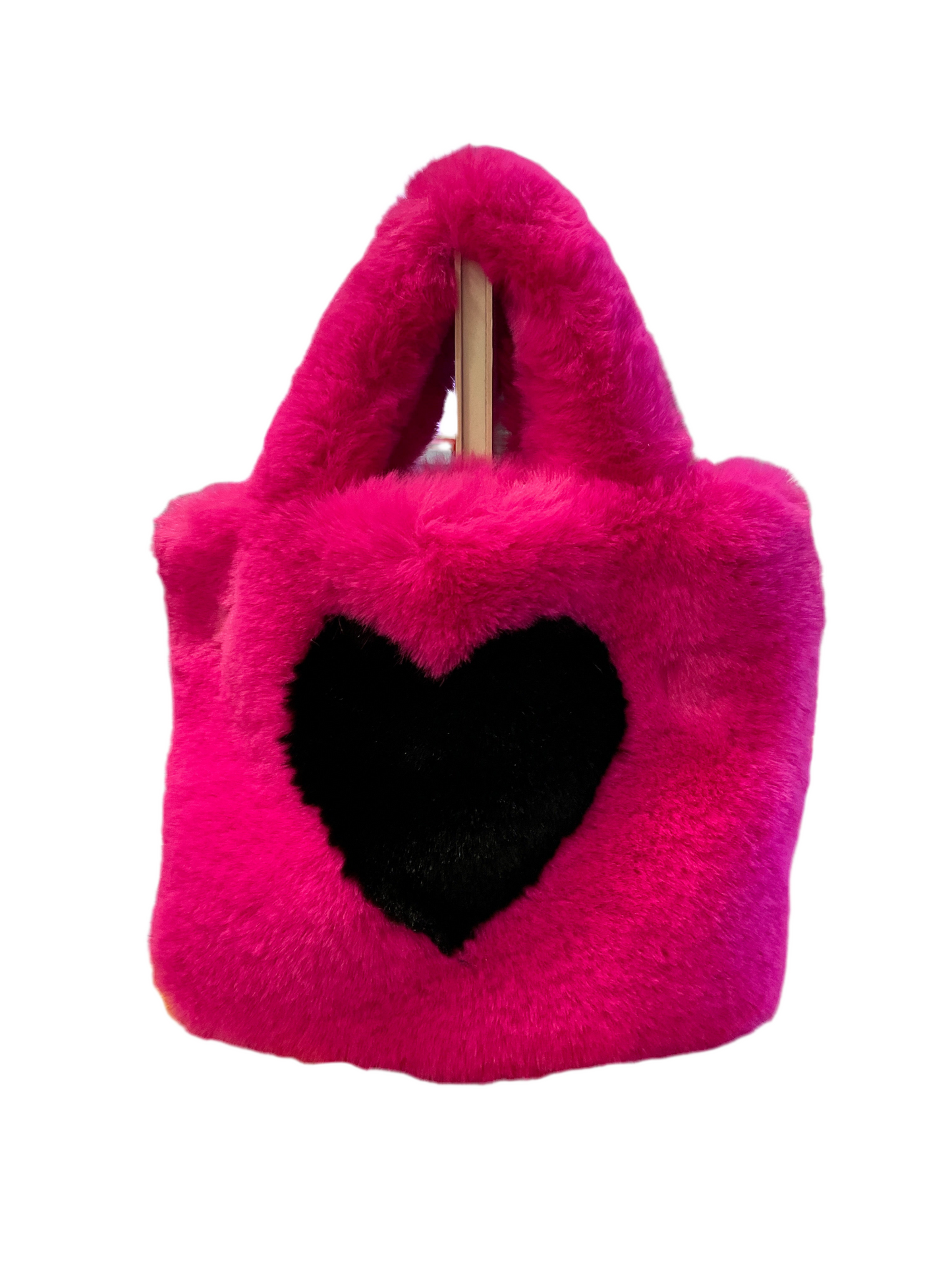 FUZZY HEART TOTE
