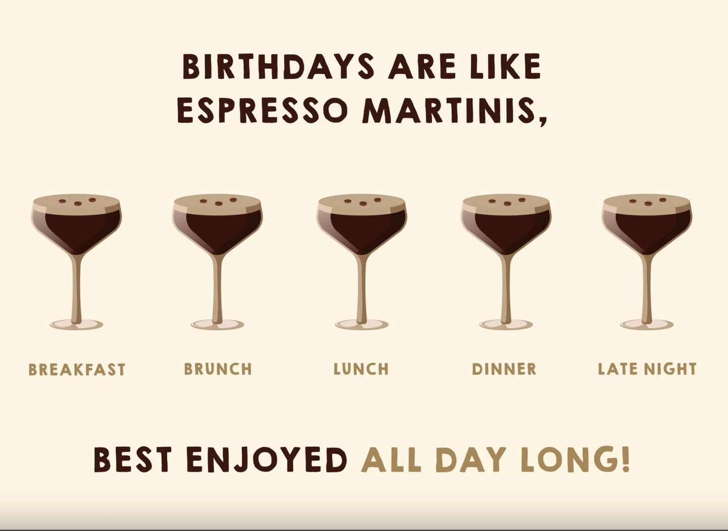 Expresso Martinis birthday card