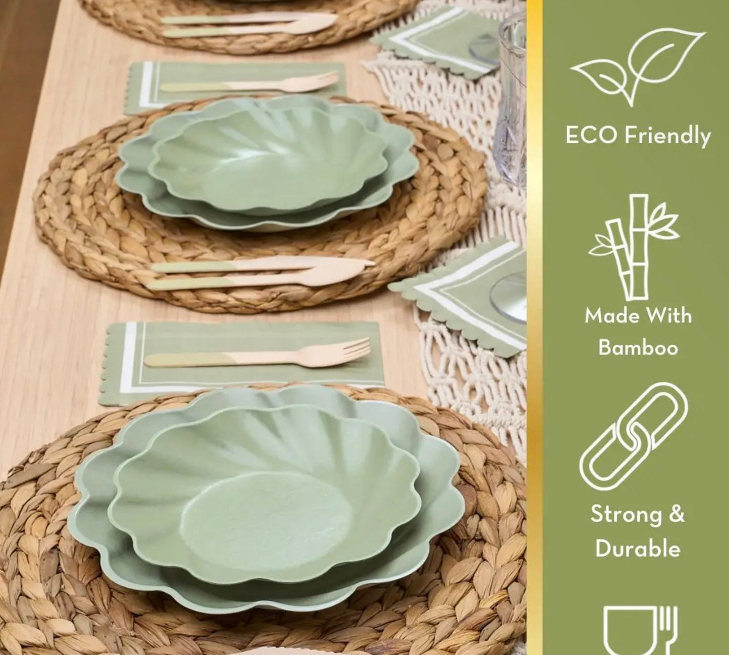 Simply Eco Extra Large Plate- Sage/8pk
