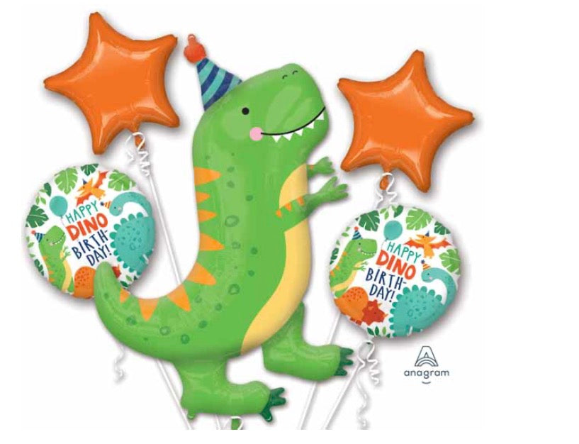 Dino party bouquet foil balloon set