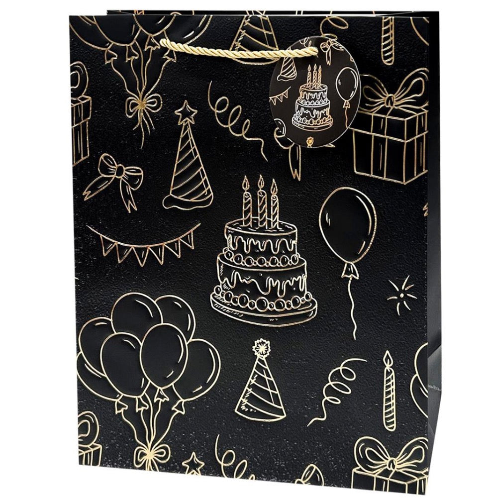 Paper T. Gift Bag, Jumbo, Birthday Outlines, Matte