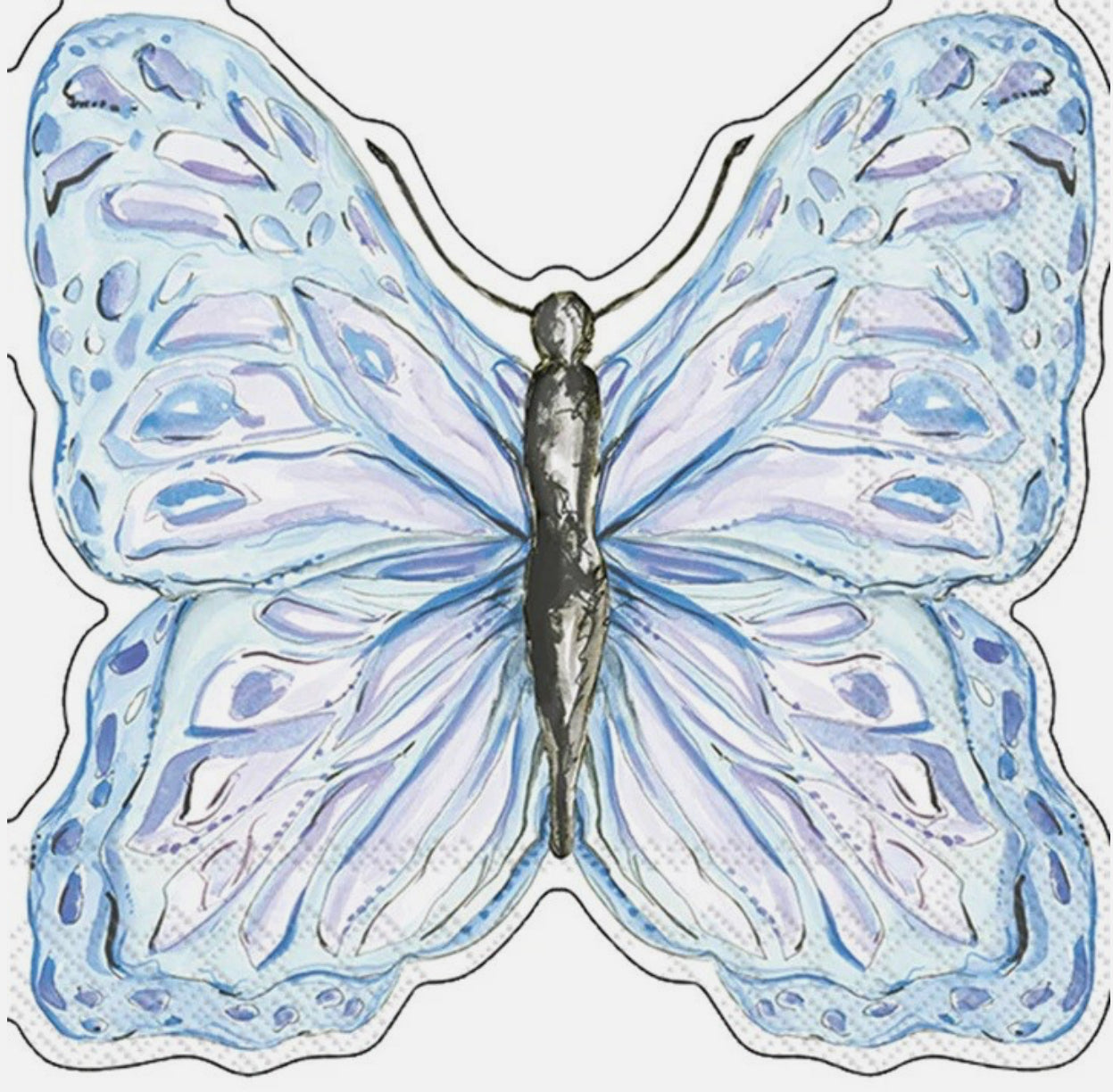 Botanical Butterfly Blue Napkin