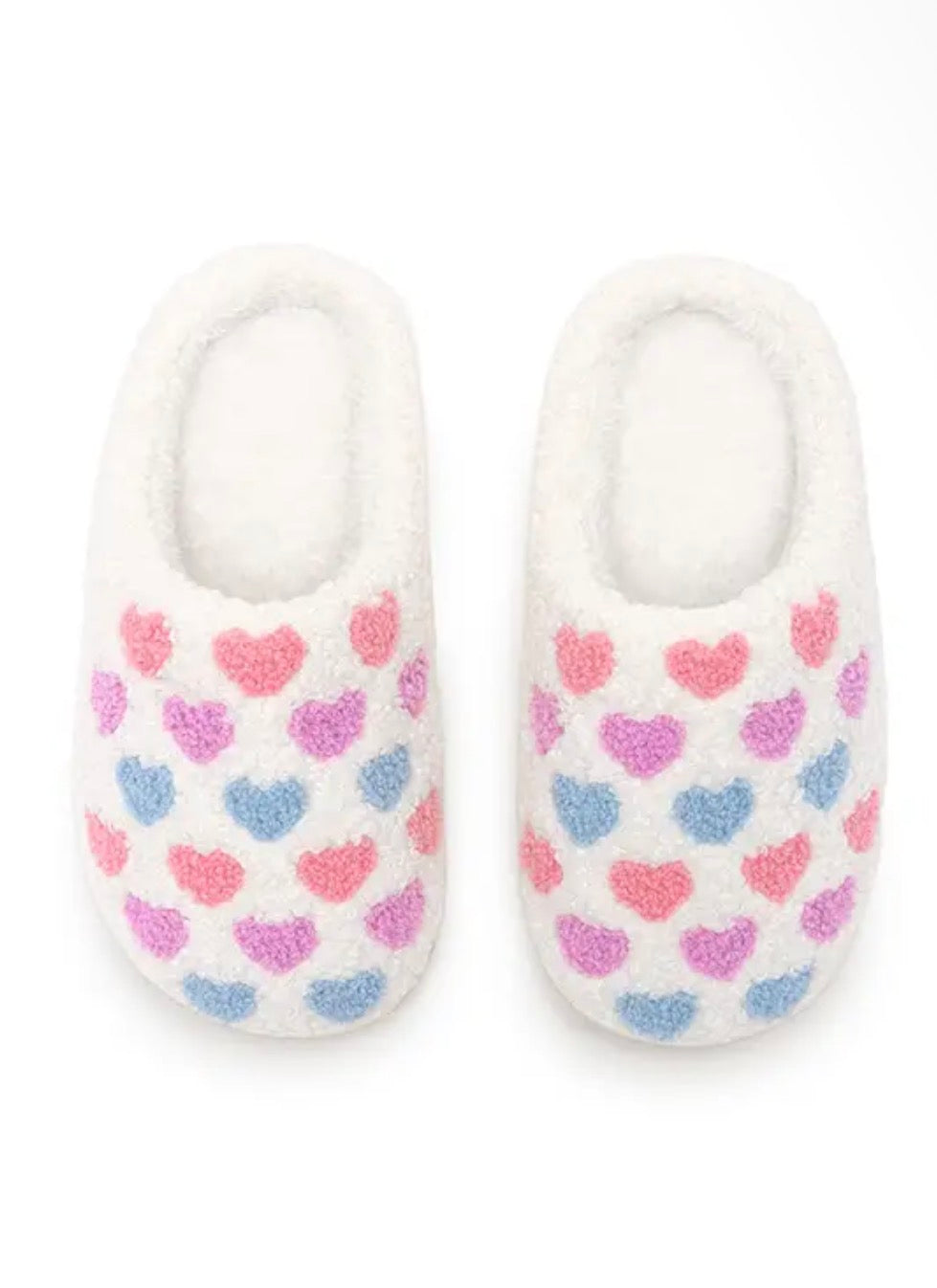 Indoor / Outdoor Slippers - Kids - Pastel Hearts - White