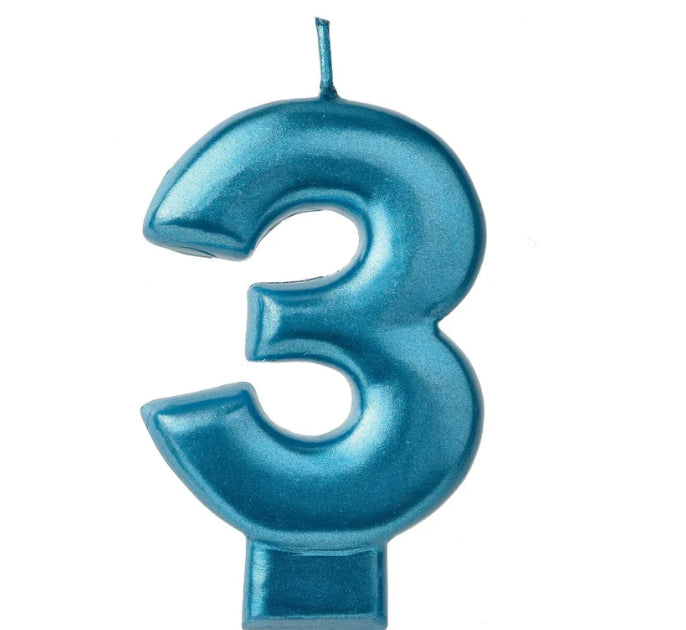 Striking blue number candle