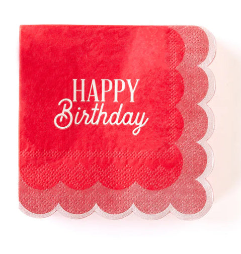 Scalloped Birthday Cocktail Napkin