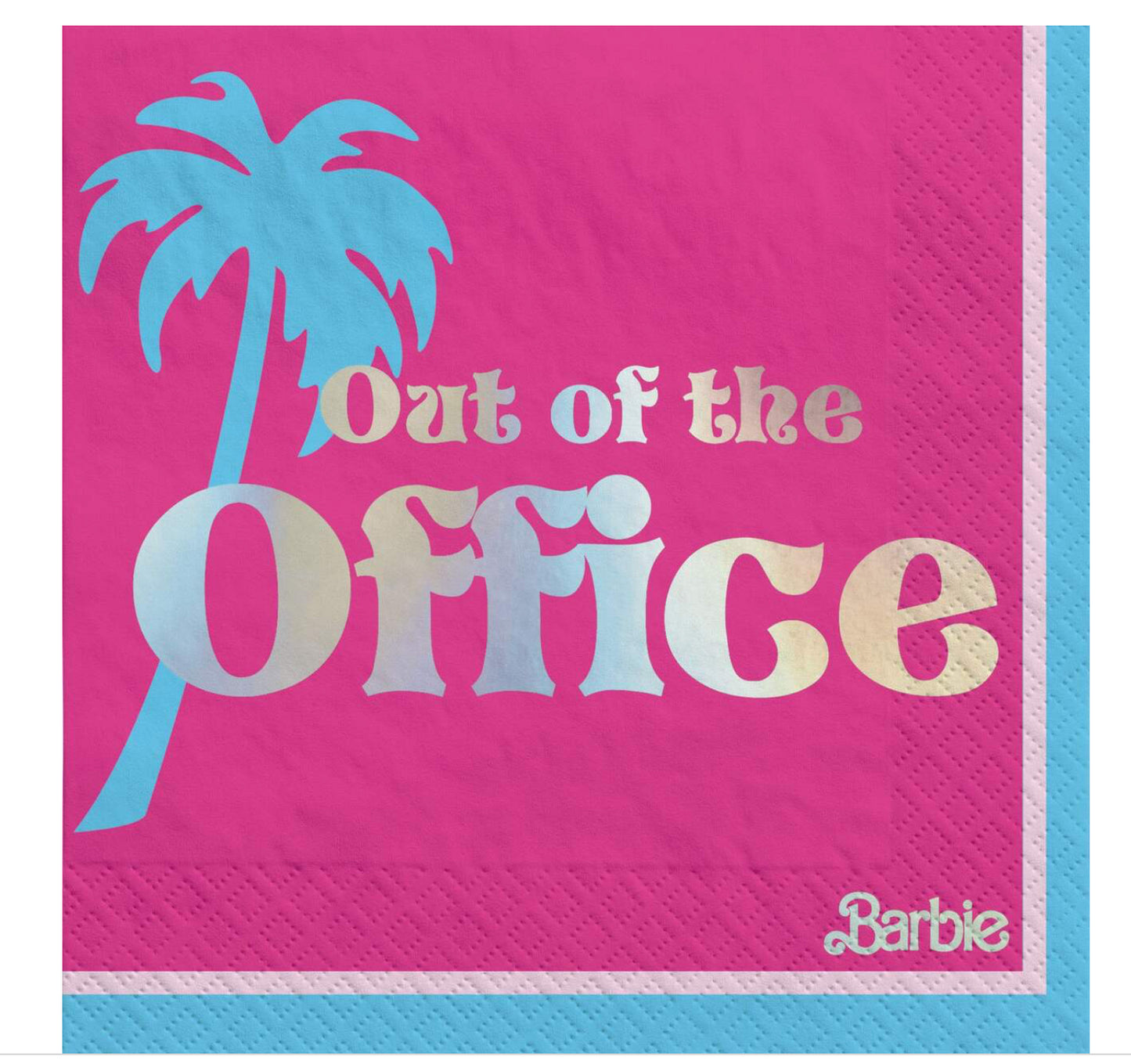 Mattel Barbie "Out of the Office" Square Paper Disposable Beverage Napkins