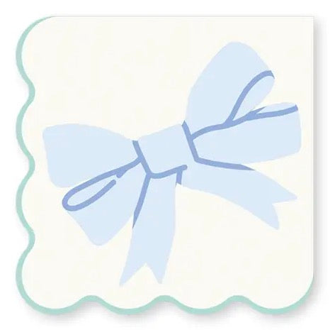 Blue bow cocktail napkin