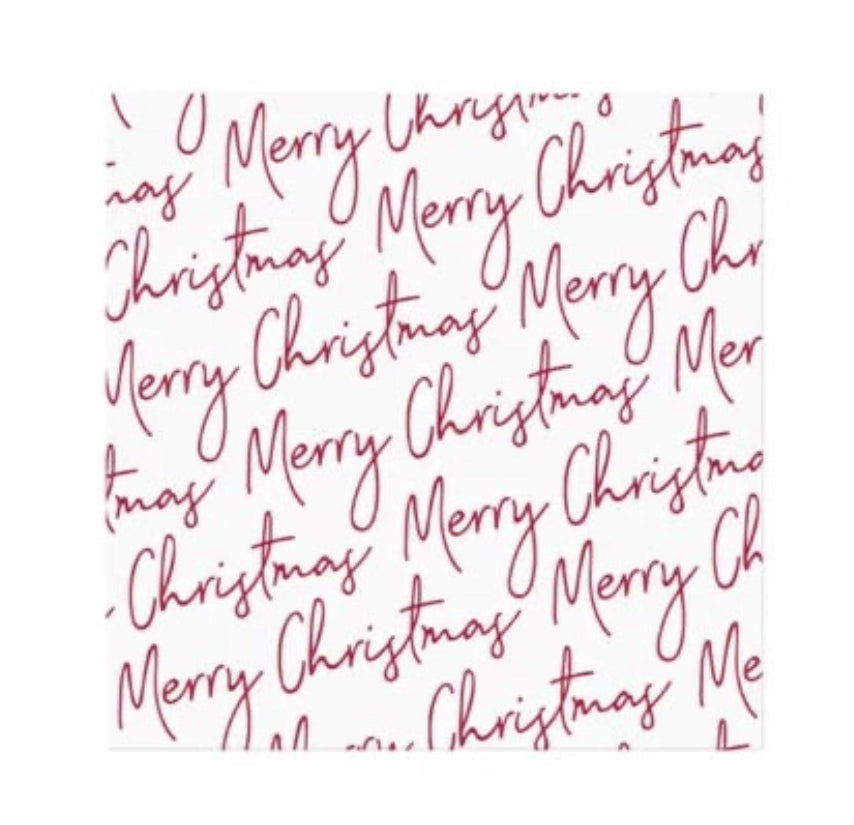 Merry Christmas Script Lunch Napkin