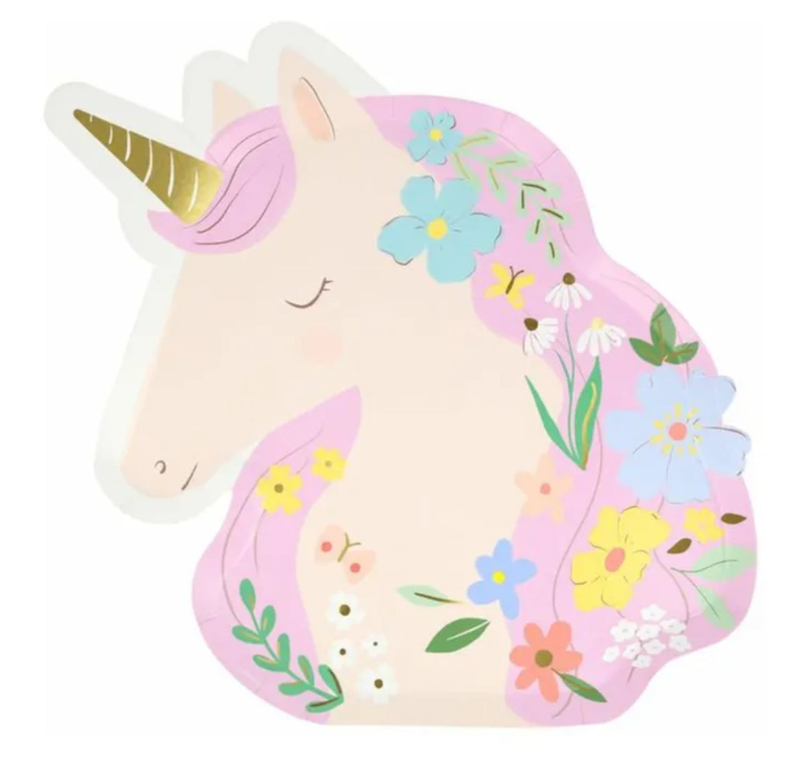 Large Meadow Unicorn plates - Set of 8