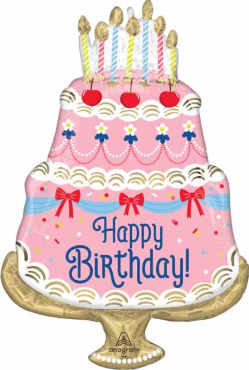 Cherries on top cake Supershape 28 in Foil Balloon